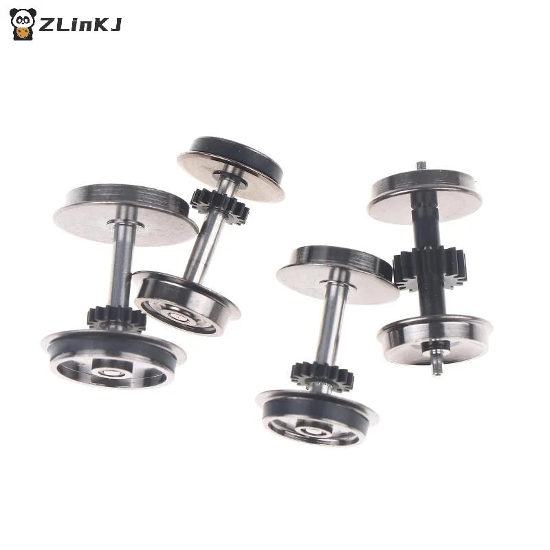 ▶ 2개의 HO 스케일 휠 업그레이드 DC 휠 세트, 1:87 모형 기차용, 철도 HO 게이지 휠, 모형 기차 DIY 액세서리