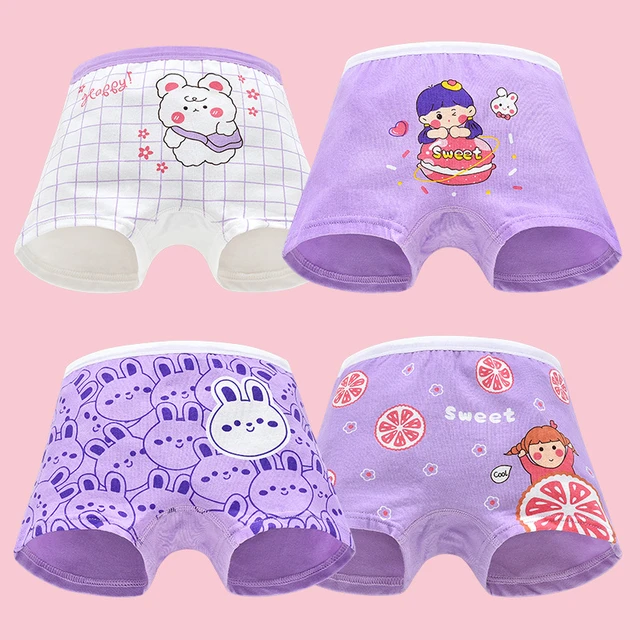 4Pcs/Lot Kids Underwear Cotton Baby Boxer Panties Cartoon