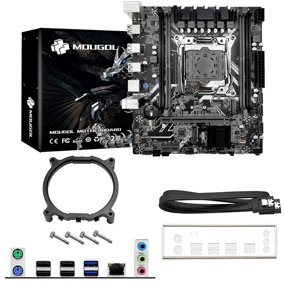 MOUGOL X99 Gaming Motherboard Set with Intel Xeon E5 2680 V4 CPU& DDR4 8Gx2 2133MHz Dual Channel ECC RAM M.2 NVME for Desktop PC