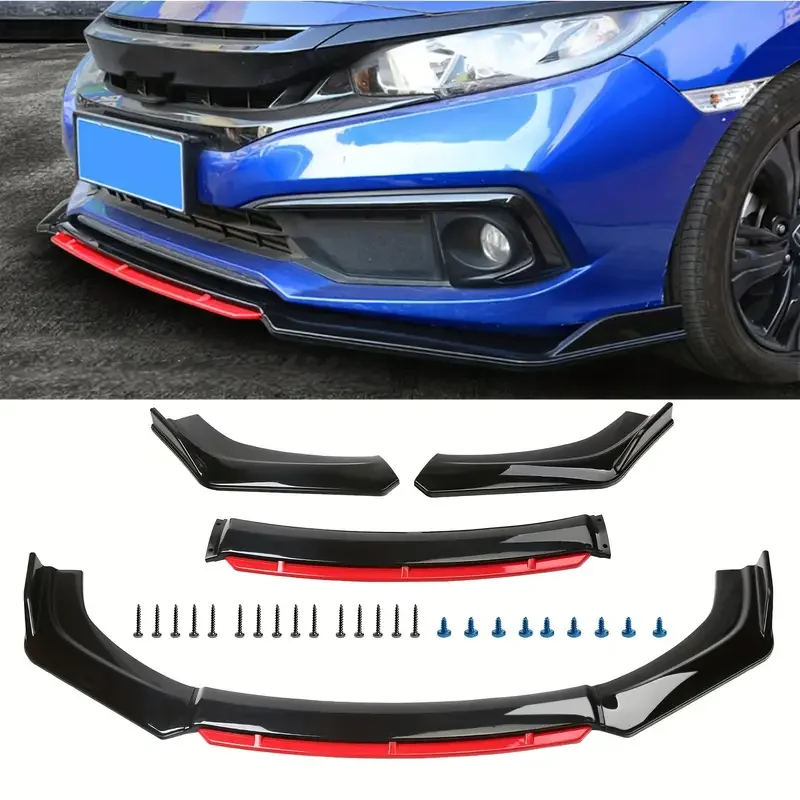 Car Front Lip Bumper Spoiler Diffuser Body Modification Collision and Scratch Resistance External Accessories car accessories rear bumper lip double sided adhesive spoiler rear bumper diffuser