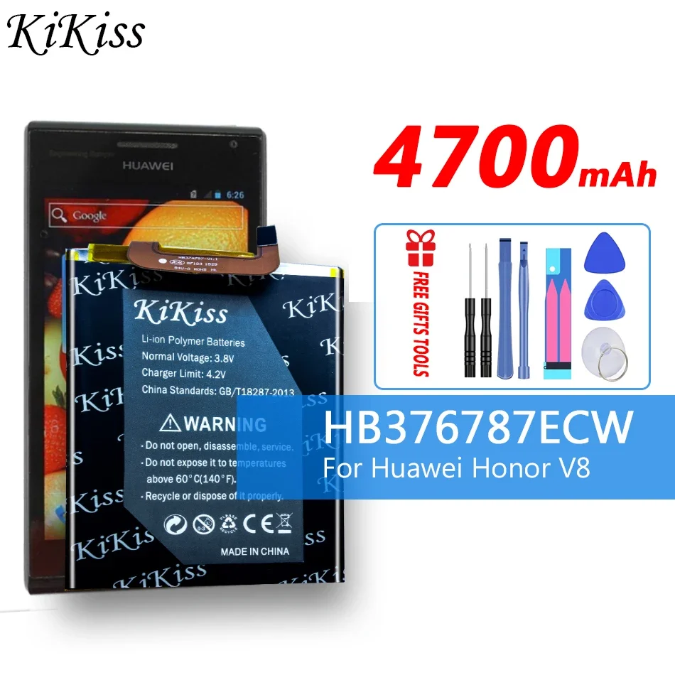 

4700mAh High Capacity Battery For Huawei Honor V8 V 8 HonorV8 Mobile Phone Battery HB376787ECW