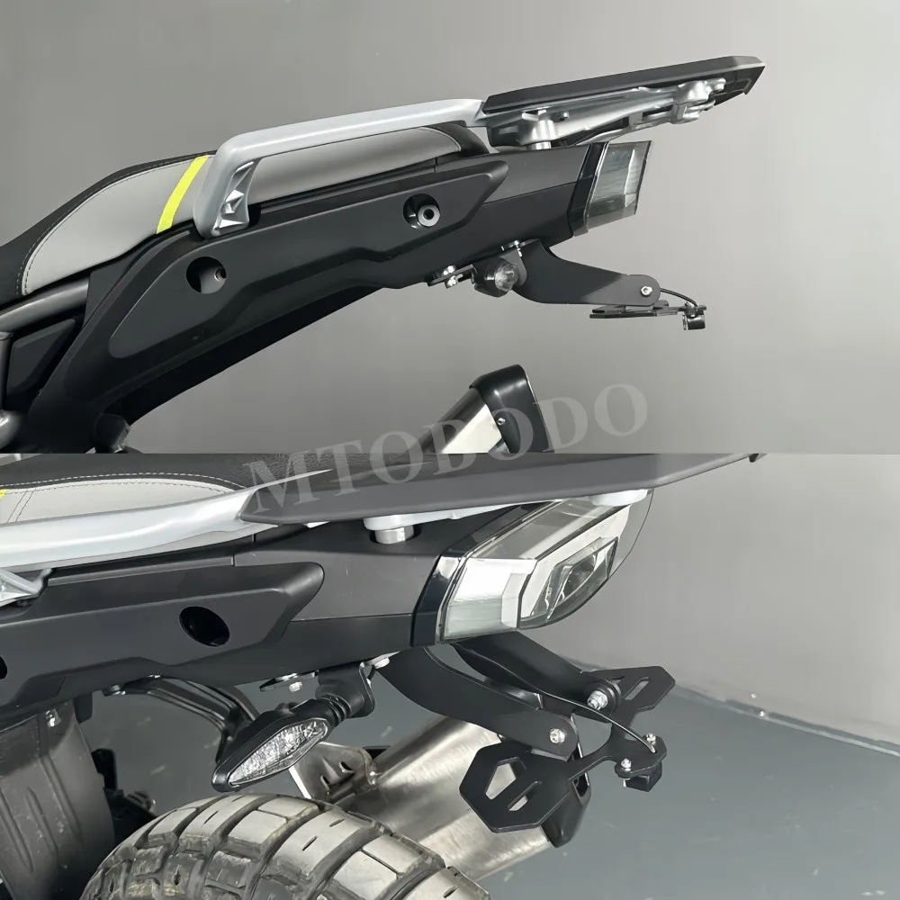 CFMOTO 450MT 2024 오토바이 액세서리 450MT 접이식 번호판 홀더 테일 브래킷 LED 후면 번호판 홀더에 적합