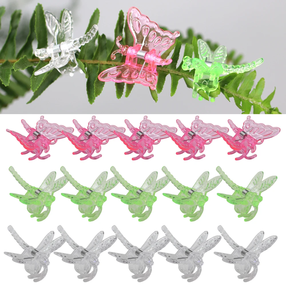 

10PCS Orchid Clips Garden Plant Dragonfly Butterfly Clamps for Support Flower Vine Ornamental Clips Holding Plant Stems Tool