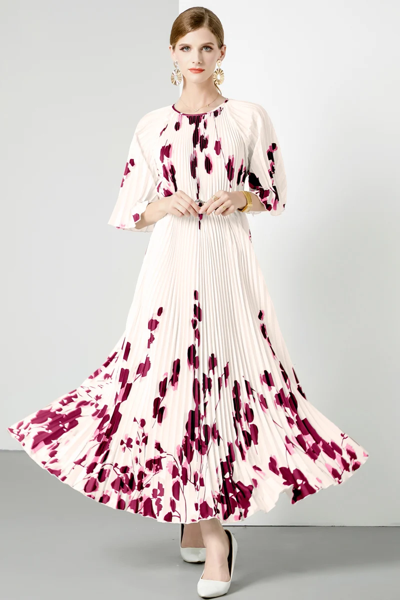 

2023 new temperament fashion women's elegant loose dress party party pleated skirt banquet sister dress