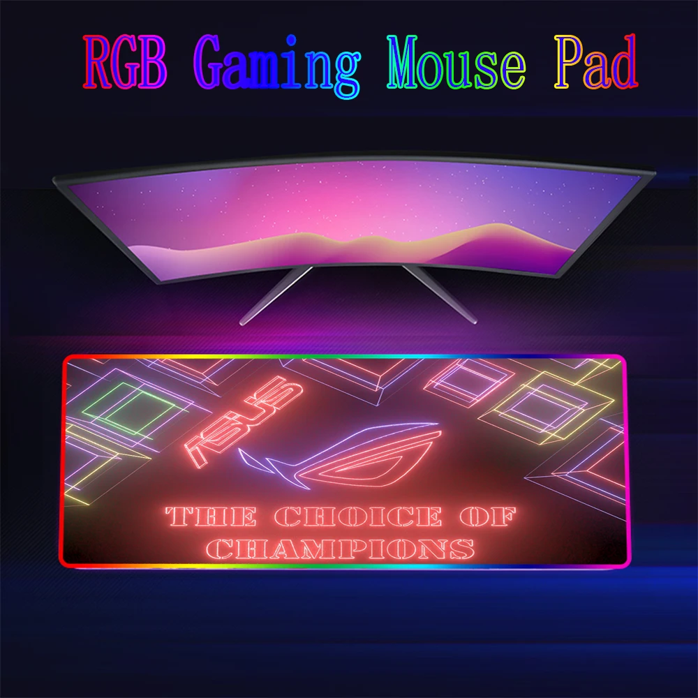 

ASUS ROG logo mouse pad RGB LED Cool Glowing Large Mouse Pad Non-slip gaming table mat for gamers Computer Accessories desk pad