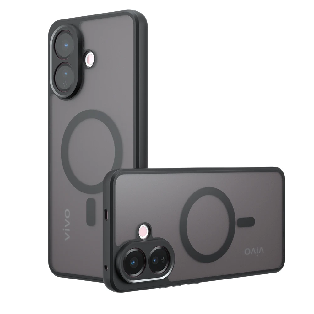 Magnetic Wireless Charging Shockproof Matte Phone Case with Translucent Back