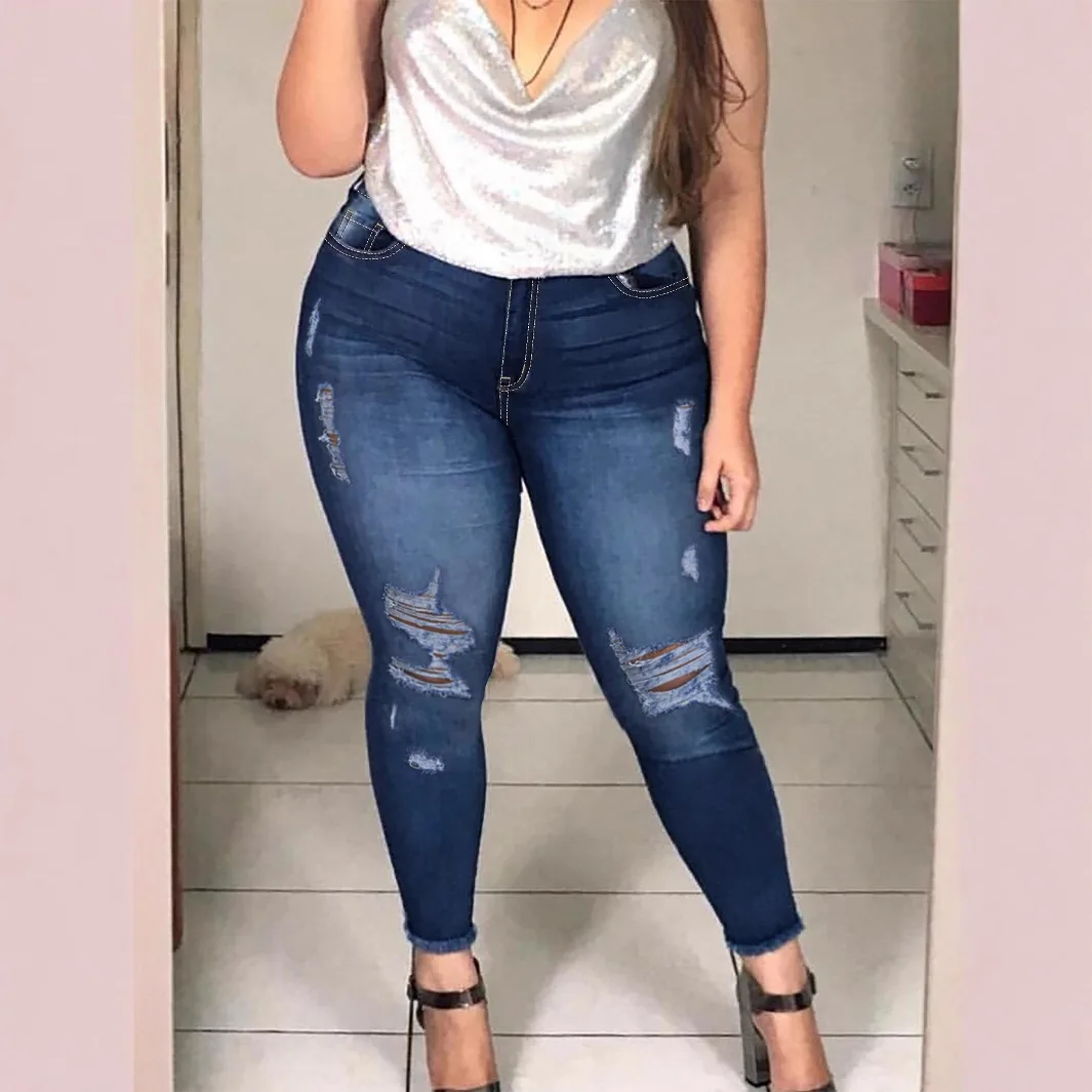 ارتفاع الخصر سستة الجينز المرأة سوبر حجم كبير بسط سليم صالح الدينيم السراويل منتصف الخصر السراويل القدم الصغيرة مثير نمط الشارع