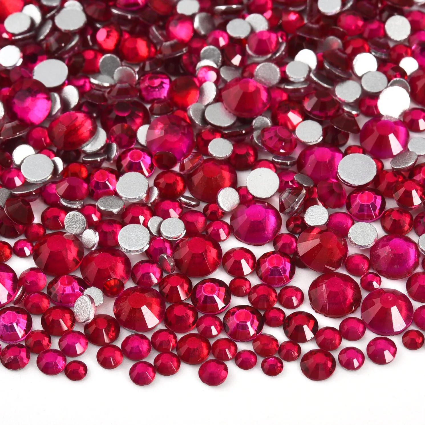 Light Pink GemStone Mix Non-Hotfix Flatback Rhinestones for Nail Art and Garment Decorations