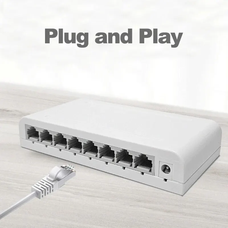 Network Switch DBIT 5 / 8 Port Gigabit Data Switch Network Hub Desktop Ethernet Splitter Plug & Play Shielded Ports Fanless Quiet Mini Portable