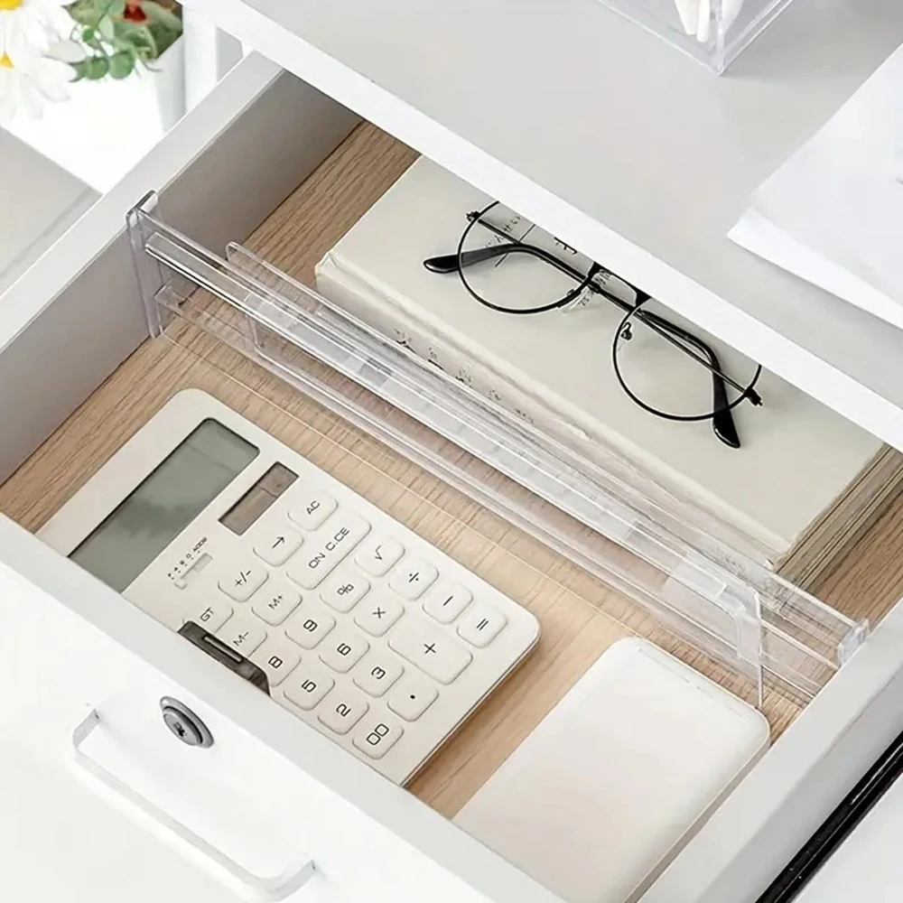 Drawer Divider 1PC Free Combination Tableware Cosmetics Transparent Plastic Storage Division Finishing