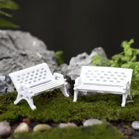 10pcs Garden Decor Dollhouse Ornament Scene Model Micro Landscapes Mini Bench Park Chair Figurines Miniature Stools Table 1:87 2