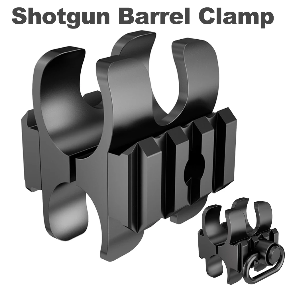 Tactical Shotgun Barrel Clamp Mount with Picatinny Rail QD Sling Swivel Flashlight Mount for 12Ga Mossberg 500/590 Maverick 88
