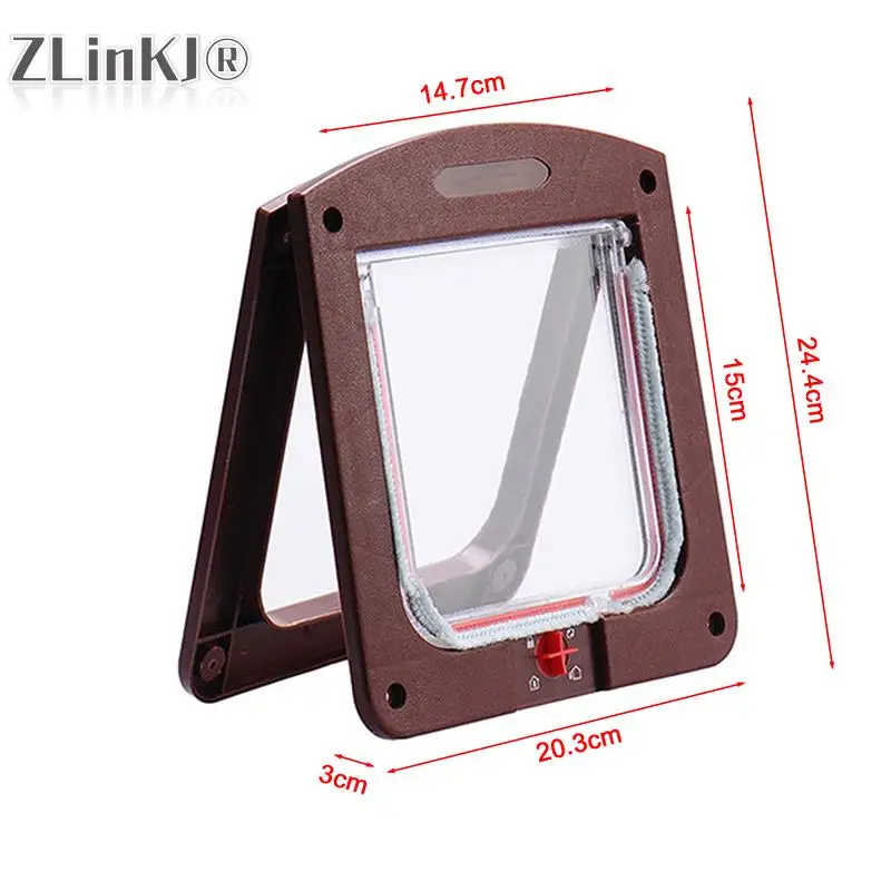 1PC Pet Dog Cat Door Free Access 4 Way Magnetic Lockable Flap Door Gate Telescoping Frame Flap Gate Magnetic Closure