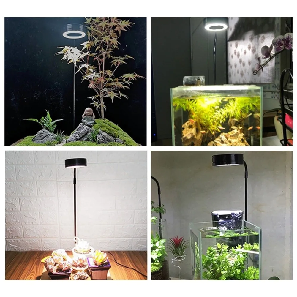 10W Fish Tank LED Lamp Retractable Height Multifunctional Aquarium Landscape Lights Waterproof USB Charging Plant Growth Light