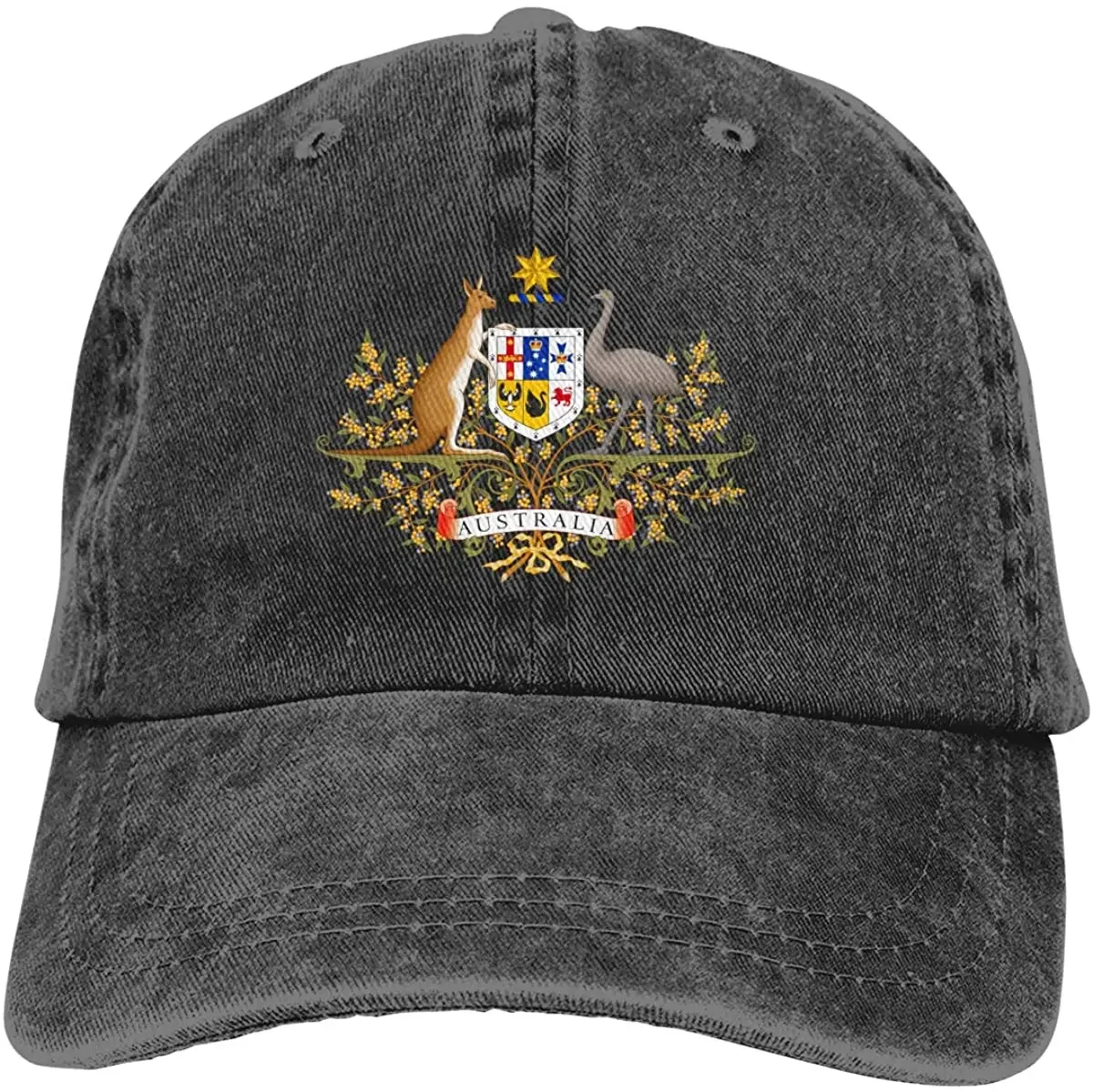 

Джинсовая кепка с австралийским значком, Кепка-кенгуру, страусиный флаг, бейсболки для папы, регулируемая Классическая Спортивная Кепка для мужчин и женщин