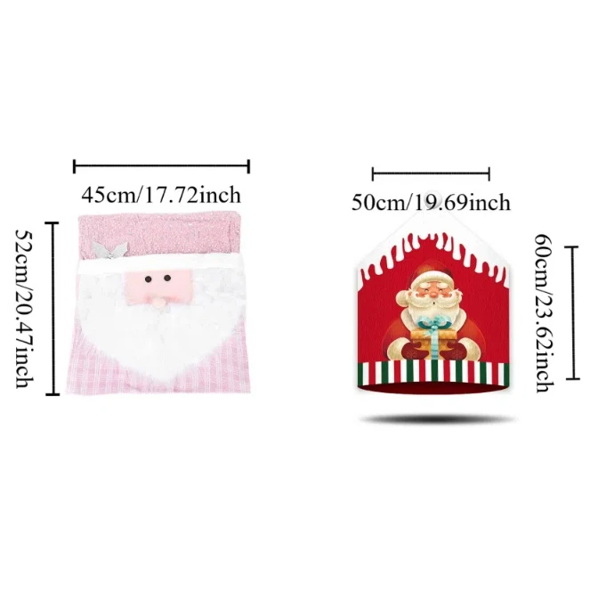 Simple Snowman Christmas Chair Cover Elk Soft Xmas Dinner Chair Seat Cover Removable Pink Festival Table Decor New Year Supplies