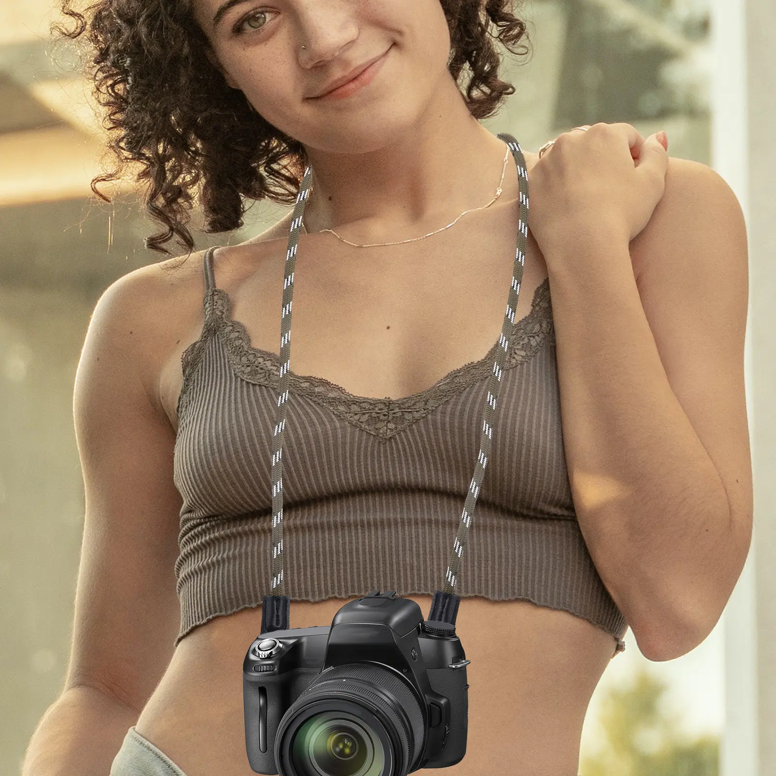전문가용 카메라 숄더 스트랩, 조절 가능한 헤비 듀티 나일론 카메라 넥 끈, DSLR 사진 촬영용, 모든 바디에 편안하게 착용 가능