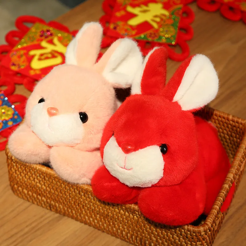 Cute White Rabbit Plush Doll Soft Stuffed Animal Simulation Toy For Children Ideal Mid-Autumn Festival Gift plush toys