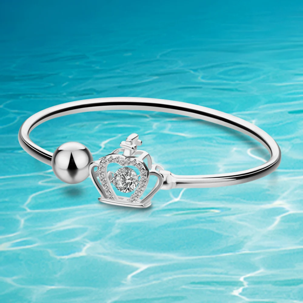 

Luxury Fashion High Quality Crown Bracelet For Women 925 Sterling Silver Bracelet & Bangle Charming Girl Jewelry Birthday Gift