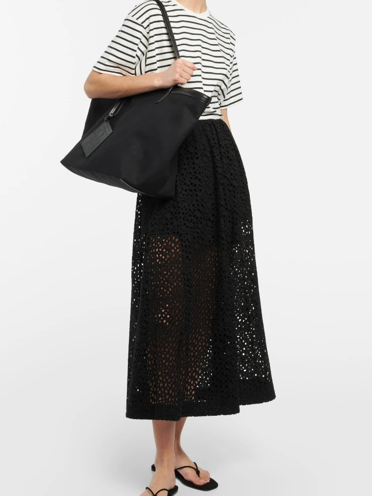 

T0te-Women's Embroidery Lace Hollow Mesh Semi-Body Skirt, Umbrella Skirt, Simple Design, Vacation Feeling, Heavy Art, Y2k