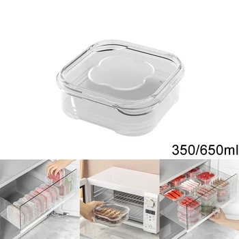 Contenitori per alimenti con coperchi Contenitori per alimenti in plastica spessa per uso alimentare Contenitori quadrati impilabili per frigorifero 1