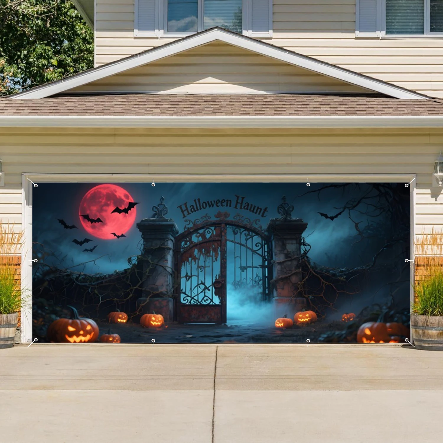 BANNIÈRE POUR HALLOWEEN Tête De Mort Lettre Pull Fleur Décorations