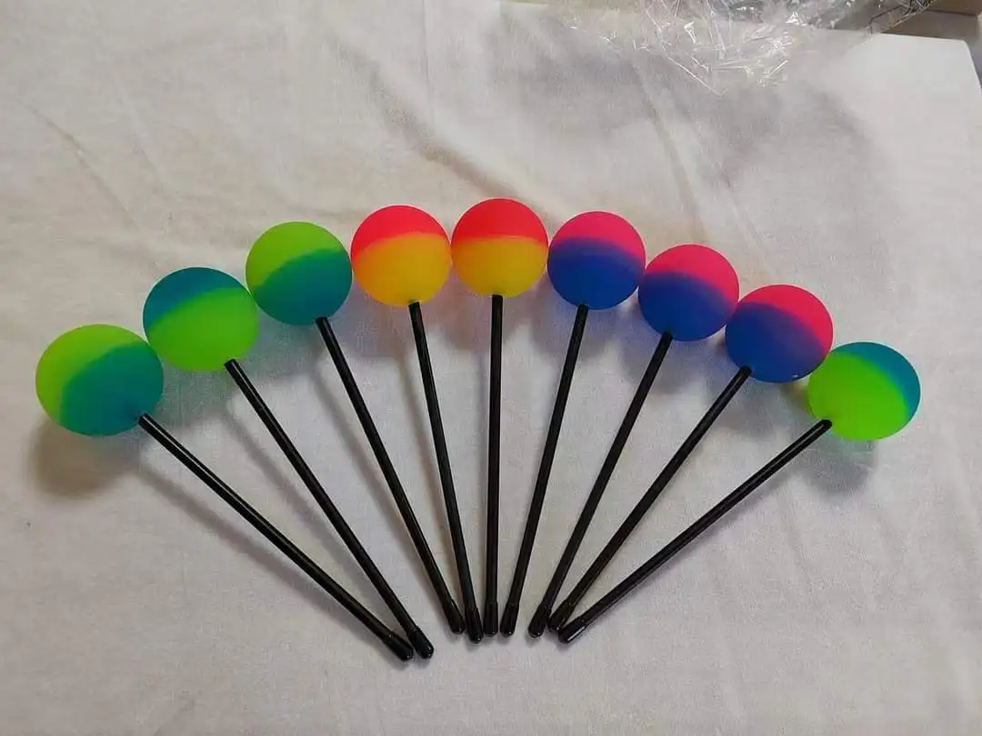 Arborea Colorful Friction Balls Random Color Silicone Material Sound Healing Tools Whale Sound Gong Mallet Stick,bell mallets