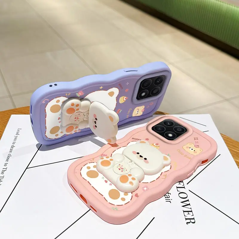 X8A Freche Katze Halterung Wellenförmige Silikon Telefon Fall Für Honor X9C X9B X9A X8 X8C X8B X7A X7 X7C X6C X6B X6A X6 X7B Abdeckung – Detail 4