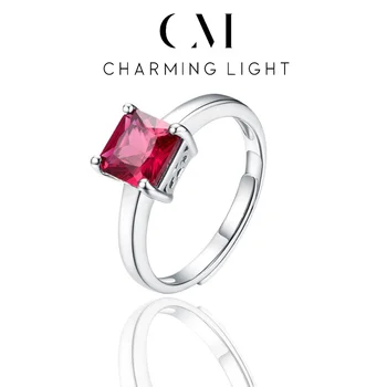 CHARMING Anelli di pietre preziose di rubino creati di lusso per le donne 925 Sterling Silver Fidanzamento Fine Gioelleria raffinata e alla moda Parte Regali Nuovo 2025