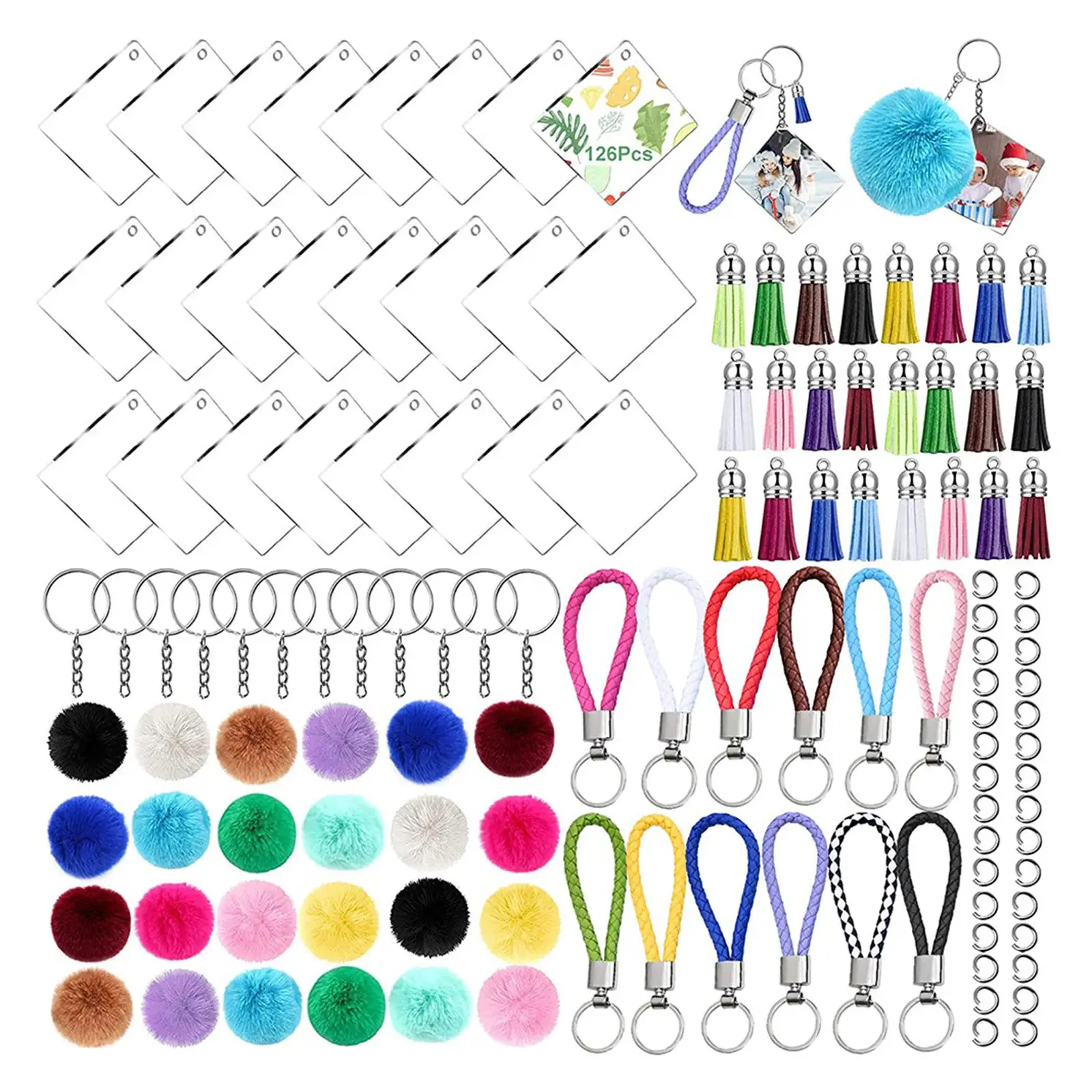 Clear Acrylic Keychain Blanks, 6 Shapes Acrylic Blanks Leather Tassel  Charms Key Chains Jump Rings For Vinyl Resin Diy Crafts Ornament (round  Heart Square Rectangle Bone) - Temu