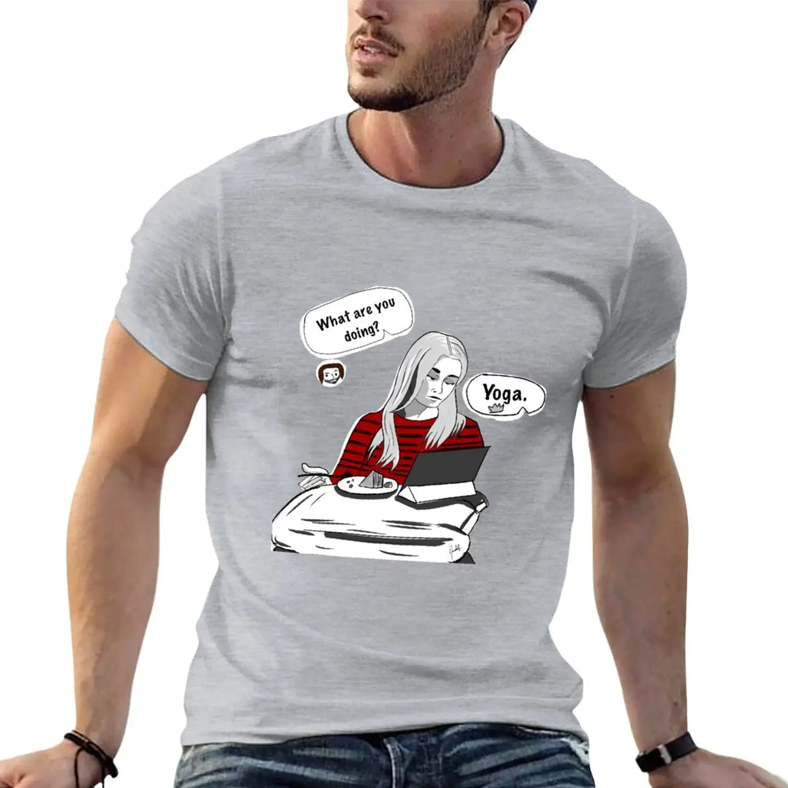 

Yoga - Cake T-Shirt summer top tops men t shirt