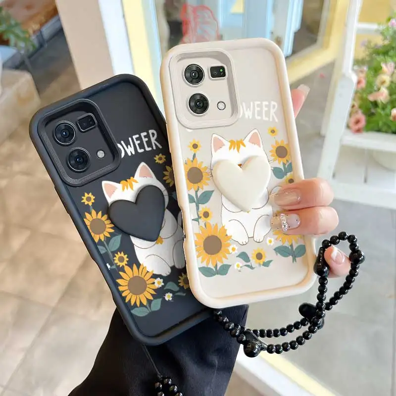 3-Piece Happy Cat Phone Case Set with Lanyard & Craft Embellishments