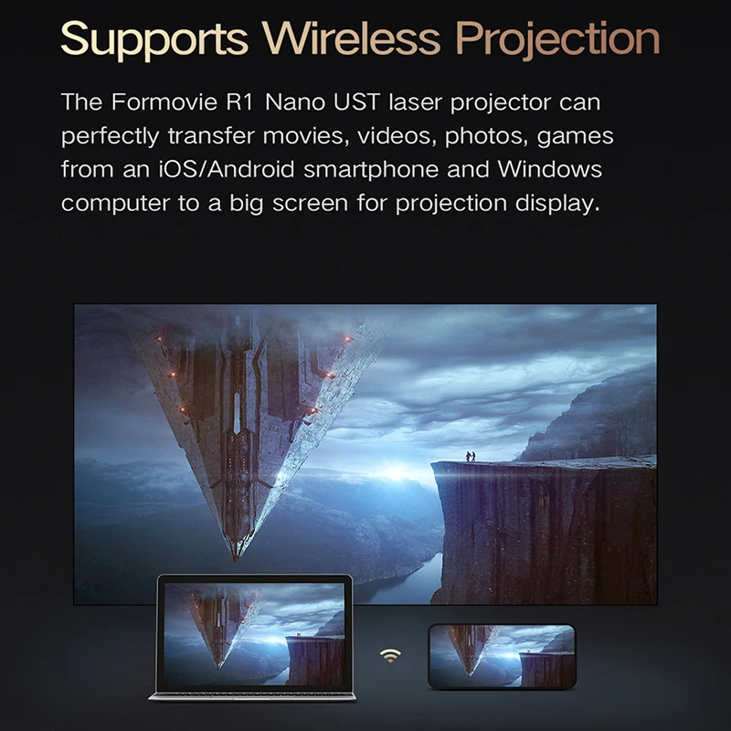 Formovie R1 Nano Ust Laser Projector Short Thorw 1200 ANSI Lumen 1080P HD Portable Home Theater Projectors Smart Outdoor Beamer laser projector
