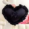 Lovely White Black Pink Heart Cushion Girl Room Decor Ruffled Love Heart Shape Sofa Cushion Pillow Kids Room Baby Shower Gifts 1