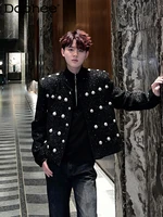 Trendy Male Chic Black Small Fragrant Short Coats Men's 2024 Autumn Winter New Jackets Small Sequins Multi-button Design Jacket 1