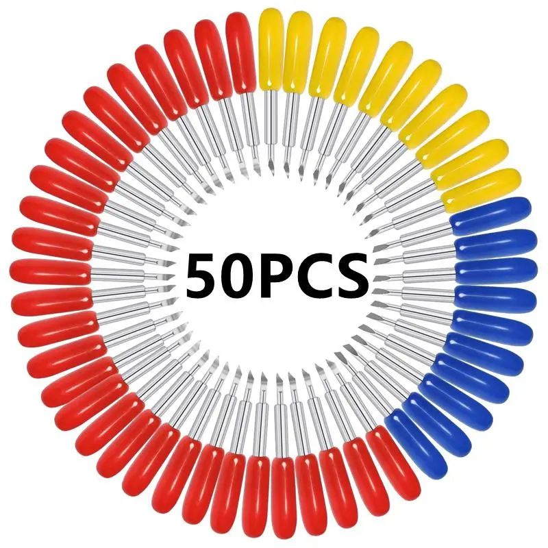 Lame Di Ricambio Da 30/45/60 Gradi Per Roland Cricut Plotter Blade Knife Cutter Blades Per Elettroutensili Plotter Da Taglio 50 Pezzi