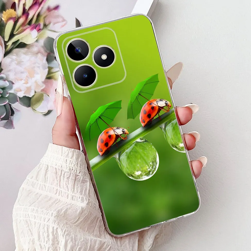 Clear Cute Cat & Butterfly Design Phone Case with Flower Accents - Stylish Protective Back Cover