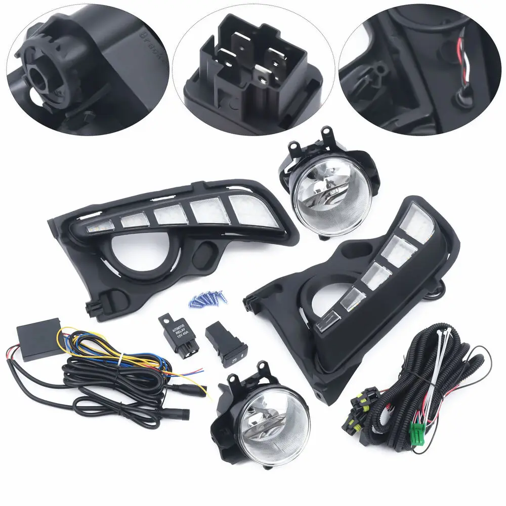 LEDDRLDaytimeRunningFogLightsHarnessKitForToyotaHighlander17