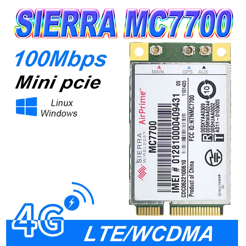 wifi adapter for desktop Mini PCI-E 3G WWAN GPS mô-đun Sierra MC7700 PCI Express 4G HSPA LTE 100MBP Không Dây WWAN Thẻ WLAN GPS Mở Khóa Miễn Phí vận chuyển 4G wifi card for pc