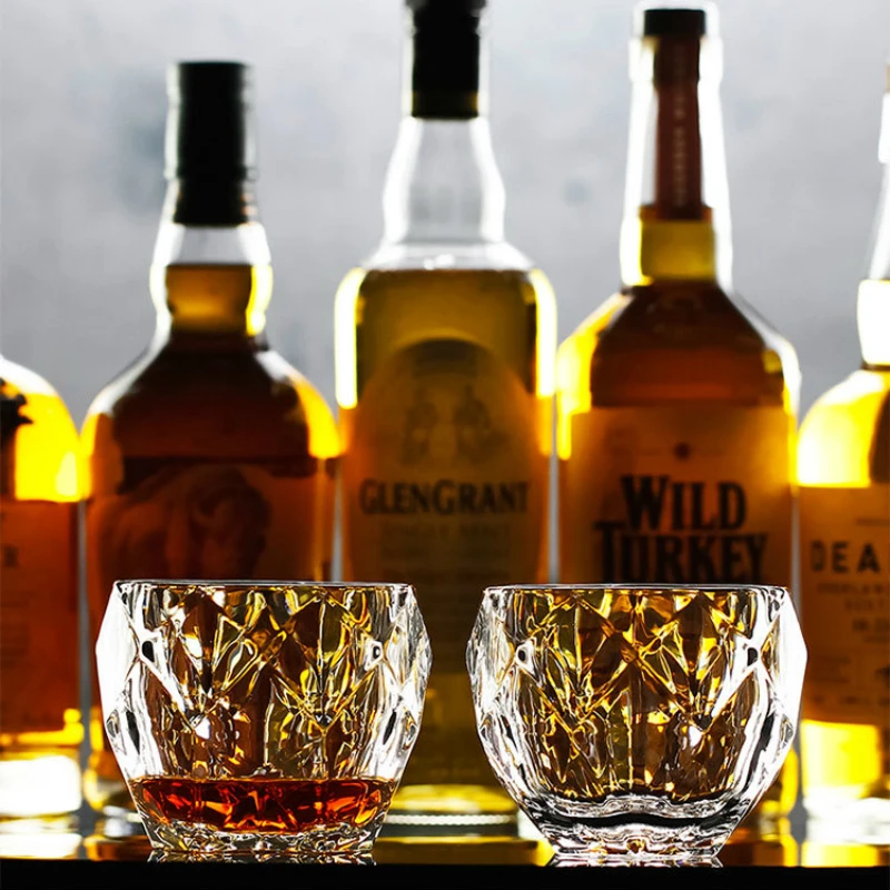 Salloping Horse Whiskey Glasses Cut Whisky Prism Crystal Old Fashioned Glass Vodka Tumbler Chivas Wine Cup