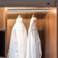 Wardrobe Rail Extendable Clothing Rail 48-80CM Stainless Steel Clothes Rod with End Sockets Screws Adjustable Closet Rail Pole 2