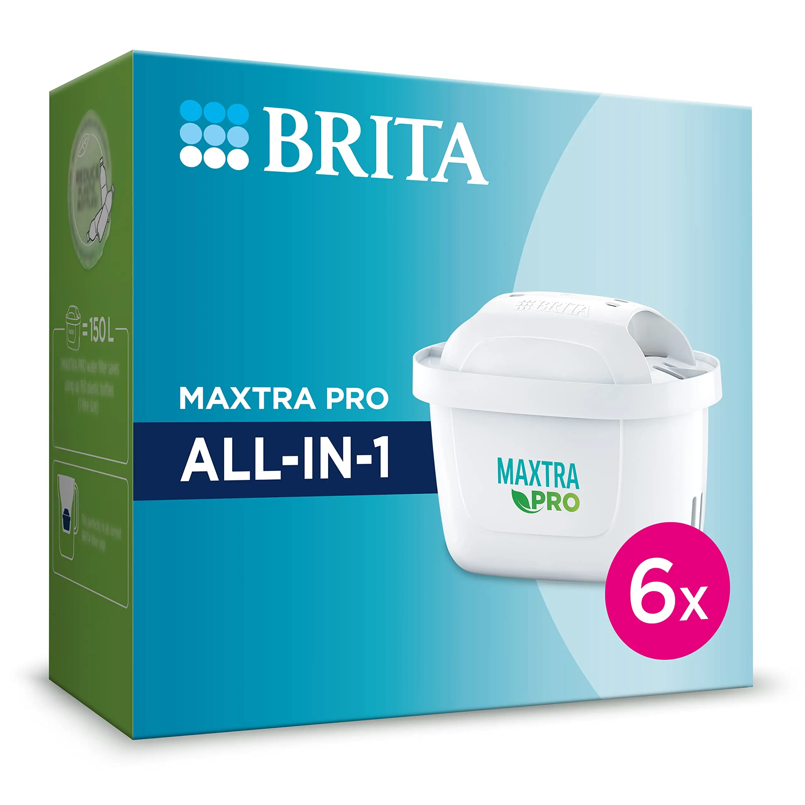 מסנן מים MAXTRA PRO Pure Performance - מקורי BRITA להפחתת מלוכלכים, כלור