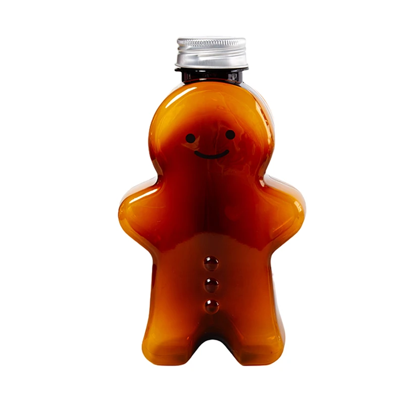 Creative Gingerbread Man Cute Bear Shape Plastic Drink Cup Christmas Decorations Christma Gift Kids Toys