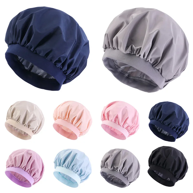 

Women's Thin Elastic Baotou Shower Cap Hygienic Cleaning Travel Portable Waterproof Solid Color Beauty Wash And Perm Cap