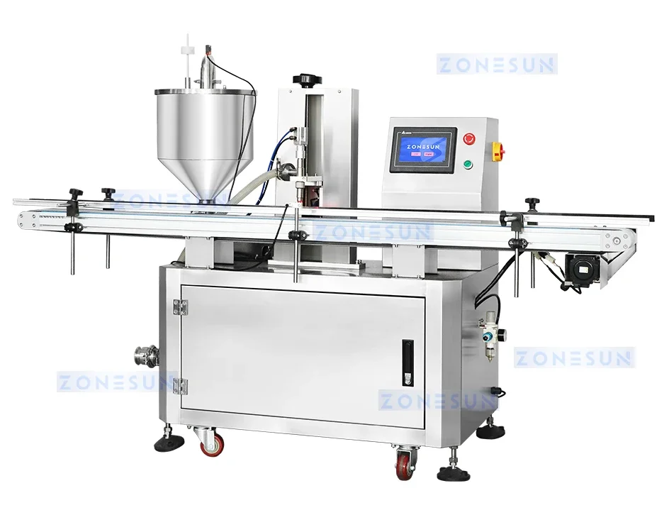 ZONESUN Automatic Rotor Pump Peanut Butter Chili Sauce Filling Machine ZS-VTRP1D