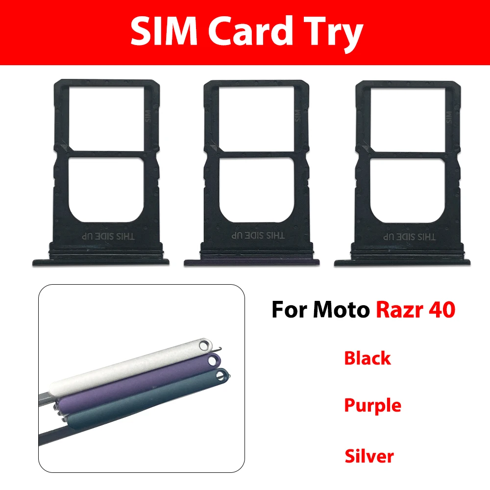 새로운 듀얼 SIM 카드 슬롯 SD 카드 트레이 홀더 어댑터 소켓 수리 부품 (모토로라 레이저 5G 2020 40 40 울트라 50 50 울트라 용)