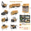 8pcs/set Alloy Engineering Truck with Road Sign&Mat Classic Construction Model Vehicle Excavator Loader Tractor Toy Car for Boys 2