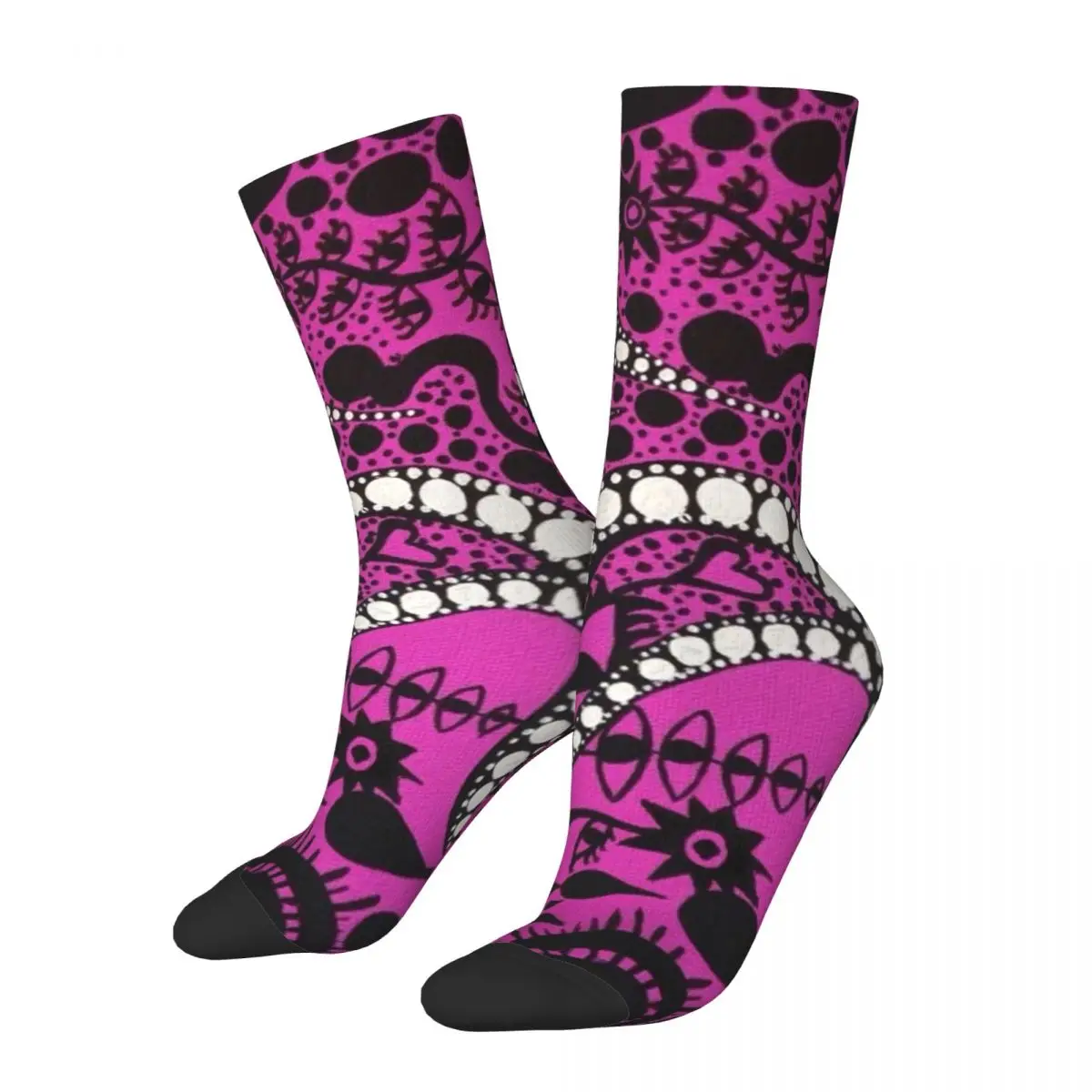 

Autumn Winter Fashion Unisex Yayoi Kusama Socks Violet Polka Non-slip Crew Socks
