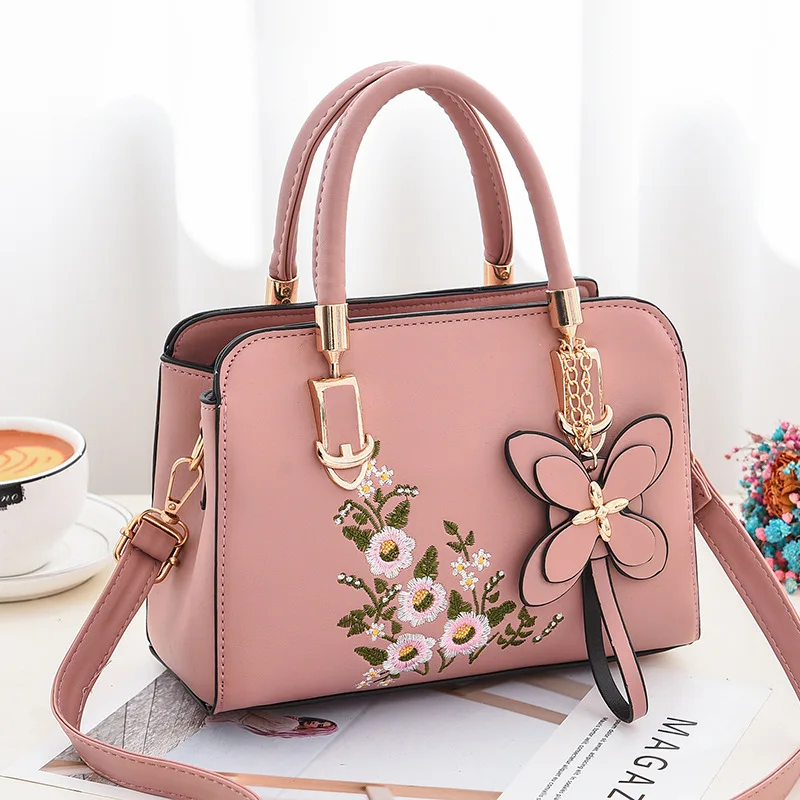 Lady Handbag Brand Designer Messenger Bag Embroidered Flower Large Capacity Shoulder Bag Small Square women shoulder bag women messenger bag