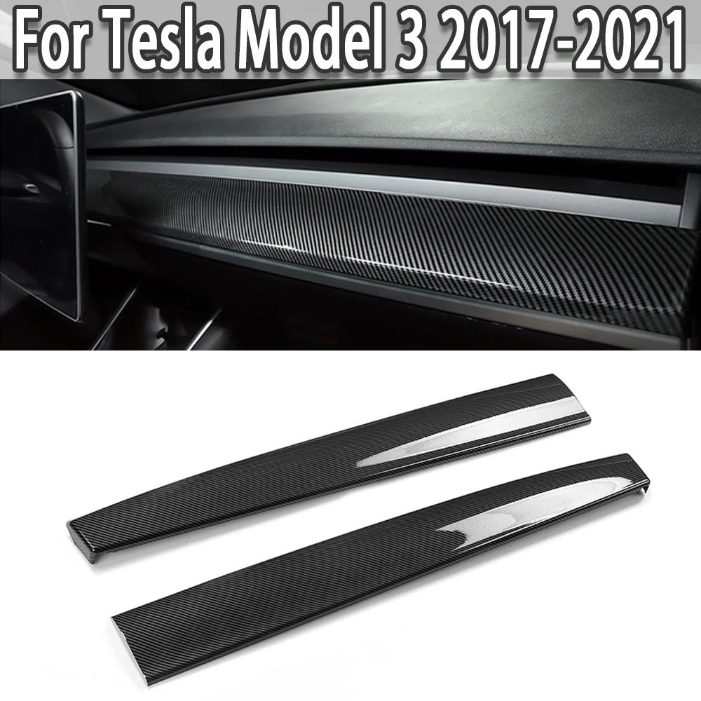 

New Central Control Instrument Panel Center Console ABS Carbon Fiber Style Protection Interior For Tesla Model 3 2017-2021